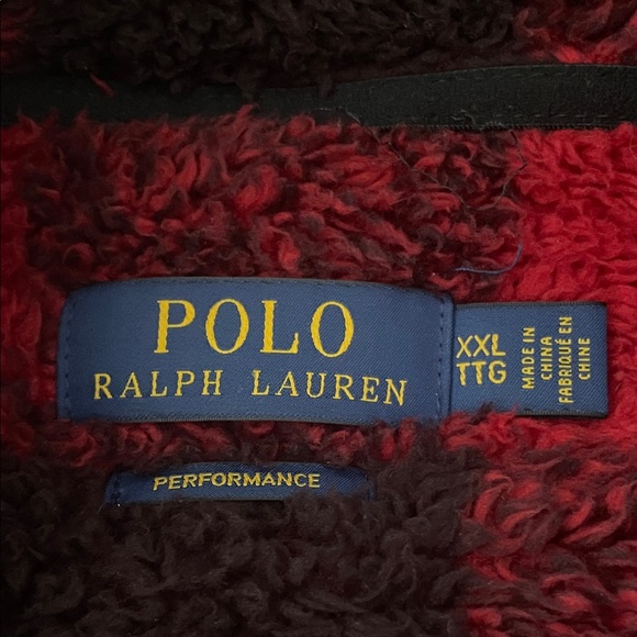 Polo by Ralph Lauren Performance Buffalo Plaid Hooded Fleece Sherpa Jacket - Picture 3 of 6